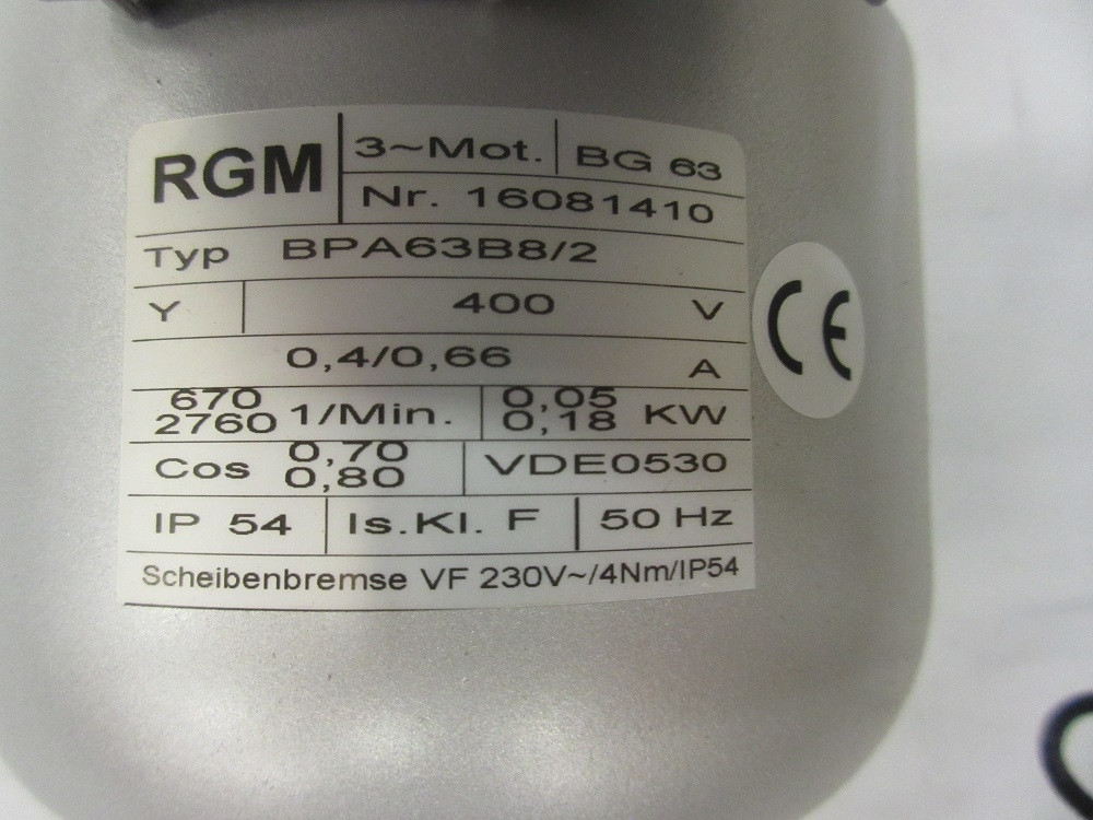 Motor  R G M   Ruhrgetriebe BG63 BPA63B8/2 - N E U -