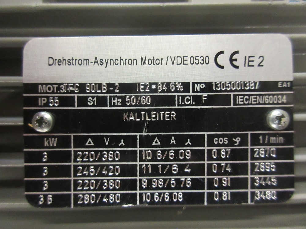  Motor  Typ TFC 90LB-2   3 kW  NEU- Drehstrom - Asynchron  für Cecumat 