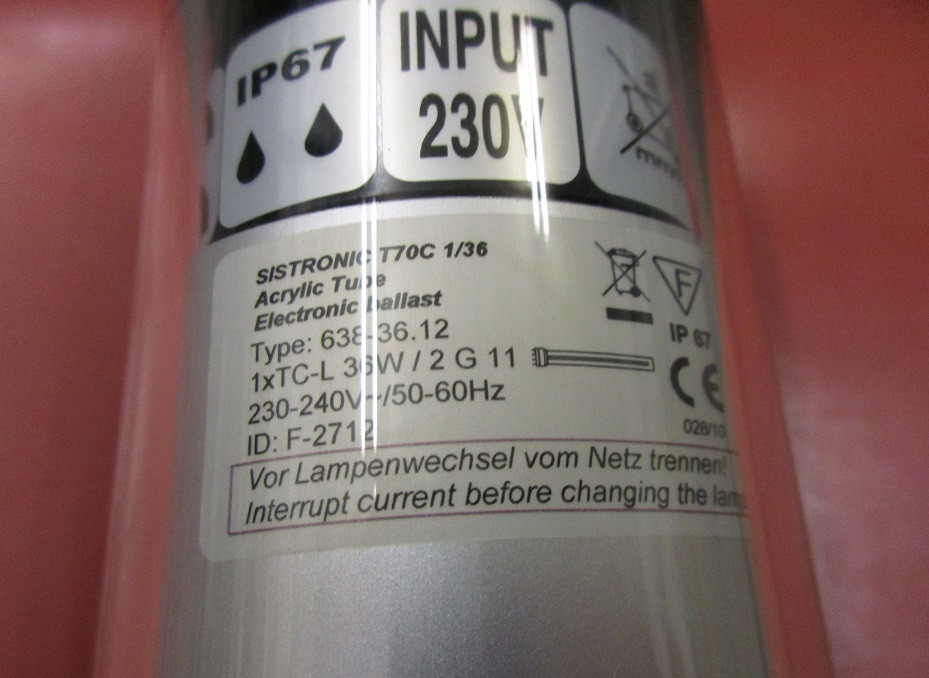 Schutzrohrleuchte Sistronic T70C 36W Typ: 638-36.12