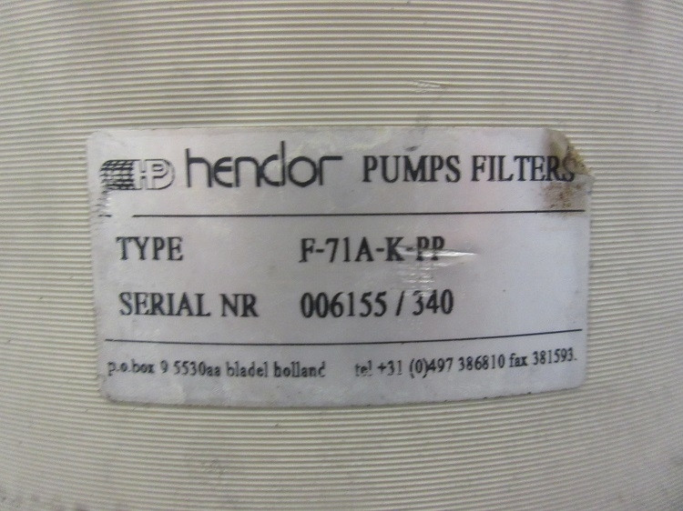 Hendor F-71A-K-PP Filtereinheit mit Pumpe