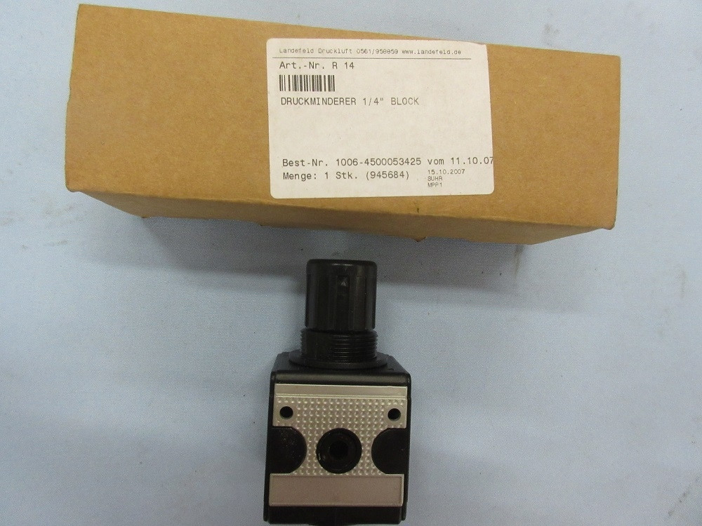 Druckminderer 1/4" Block  FA. LANDENFELD  NEU