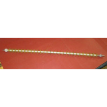 Transportwelle d= 10,00 mm D = 32  mit Abstandhalter und Transportrolle  für Flextransport geeignet  Gesamtlänge 730 mm, Röllchen:hell