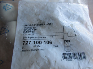 Fitting - Winkel 90° , Fa. Georg Fischer, No: 727 100 106, 10 Stück
