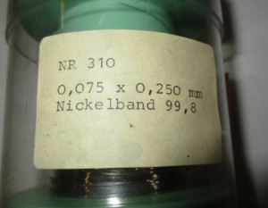 Nickelband, 0,075 x 0,250 mm